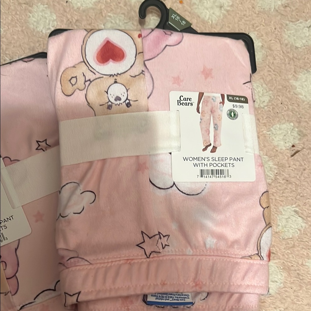Care Bears Pink Pajama Bottoms with Whimsical Print